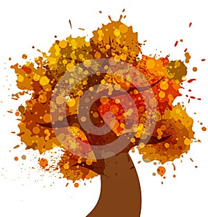 Grunge Autumn Tree icon