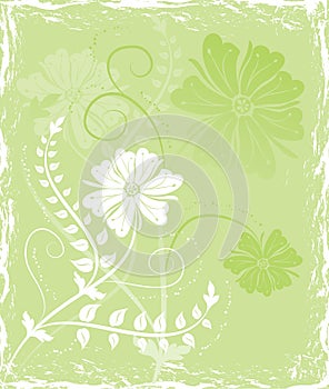 Grunge background flower, elements for design, vector