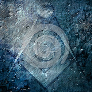 Grunge background with freemason sign photo