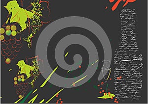 Grunge background with grapevine