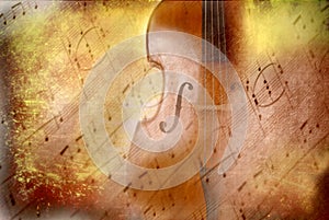 Grunge background music, bass and score