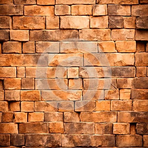 Grunge background with the texture of old brick wall. Antique masonry with bricks of different sizes and colors creates an