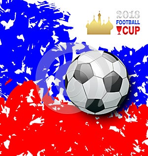 Grunge Background in Traditional Colors of Flag for Football in Russia 2018