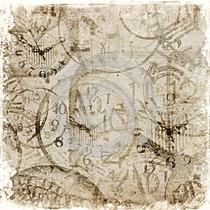 Grunge background . Watches.