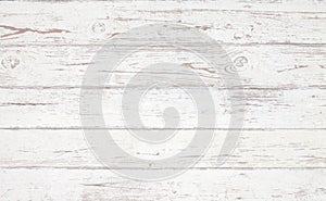 Grunge background. White wooden texture. Peeling paint on an old wooden floor