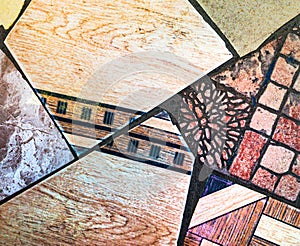 grunge background with the wild chaotic broken mosaic ceramic tiles