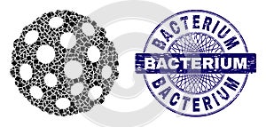 Grunge Bacterium Seal and Geometric Bacterium Spore Mosaic