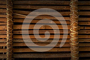 Grunge bamboo fence background.