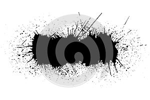 Grunge banner with blobs and spray paint with copy space. Vector illustration