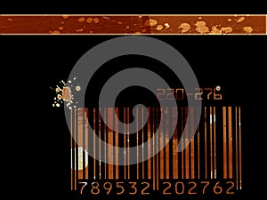 Grunge bar code background