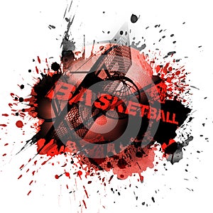 Grunge basketball design element, sign symbol sport streetart graphic