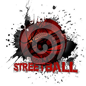 Grunge basketball design element, sign symbol sport streetart graphic