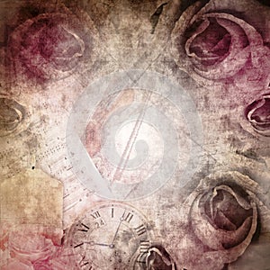 Grunge Beautiful Roses Background