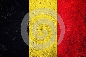 Grunge Belgium flag. Belgian flag with grunge texture.