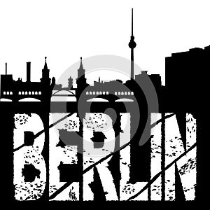Grunge Berlin with skyline