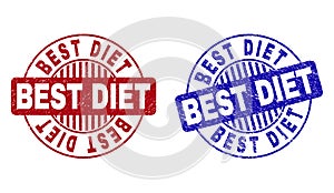 Grunge BEST DIET Scratched Round Stamps