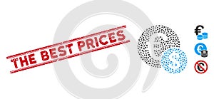 Grunge The Best Prices Line Seal and Mosaic Currency Icon