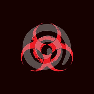 Grunge biohazard symbol isolated on white background. Vector illustration.