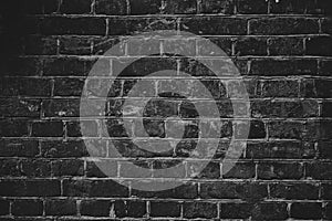 Grunge black brick wall background texture