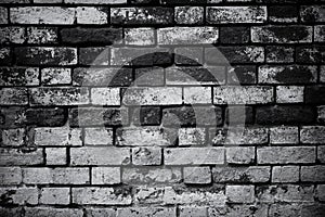 Grunge black brick wall background texture