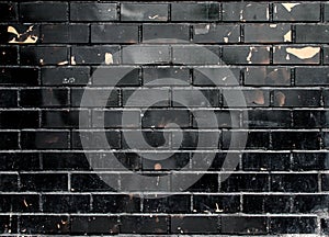 Grunge black brick wall texture