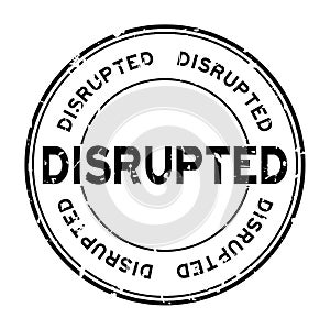 Grunge black disrupted word rubber seal stamp on white background