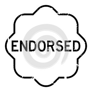 Grunge black endorsed word rubber stamp on white background