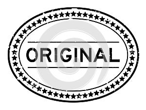 Grunge black original word oval rubber stamp on white background