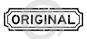 Grunge black original word rubber business stamp on white background