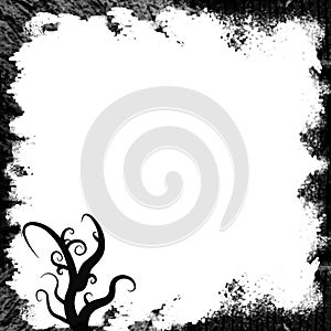 Grunge black whirls frame