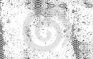 Grunge black and white pattern. Monochrome particles abstract texture