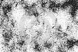 Grunge Black And White Urban. Dark Messy Dust Overlay Distress Background. Easy To Create Abstract Dotted, Scratched, Vintage Effe