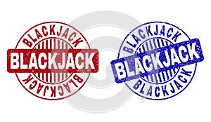 Grunge BLACKJACK Textured Round Watermarks