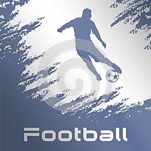 Grunge, blue football, soccer poster