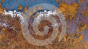 Grunge blue orange rustic abstract weathered rusty stone metal steel rust texture background complementary colors