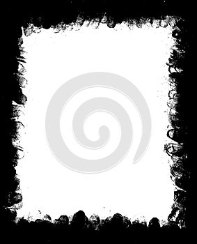 Grunge border or Frames Vector. black and white texture.