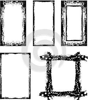 Grunge borders set