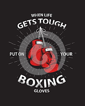 Grunge boxing motivation poster and print