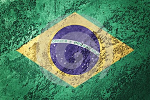 Grunge Brasil flag. Brazilian flag with grunge texture.