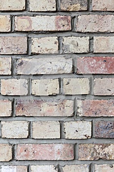 Grunge brick wall pattern of exterior building.