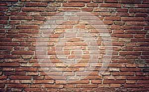 Grunge brick wall texture background with vintage and vignette t