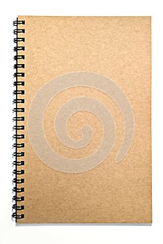 Grunge brown cover notebook isolated