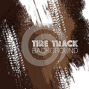 Grunge brown tire track background