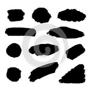 Grunge brush black strokes. Abstract paint frame. Hand drawn vector