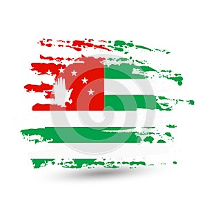Grunge brush stroke with Abhazia national flag