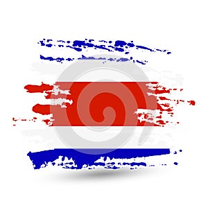 Grunge brush stroke with Costa Rica national flag