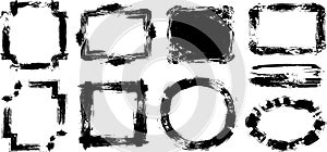 Grunge Brush Stroke Frames and Design Elements Set