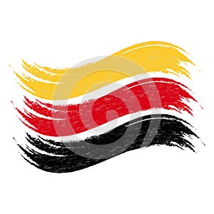 Grunge Brush Stroke With National Flag Of Germany Isolated On A White Background. Vector Illustration.