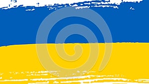 Grunge brush stroke with the national flag of Ukraine. Symbol, poster, banner of the national flag. Vector