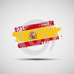 Grunge brush stroke with Spanish national flag colors